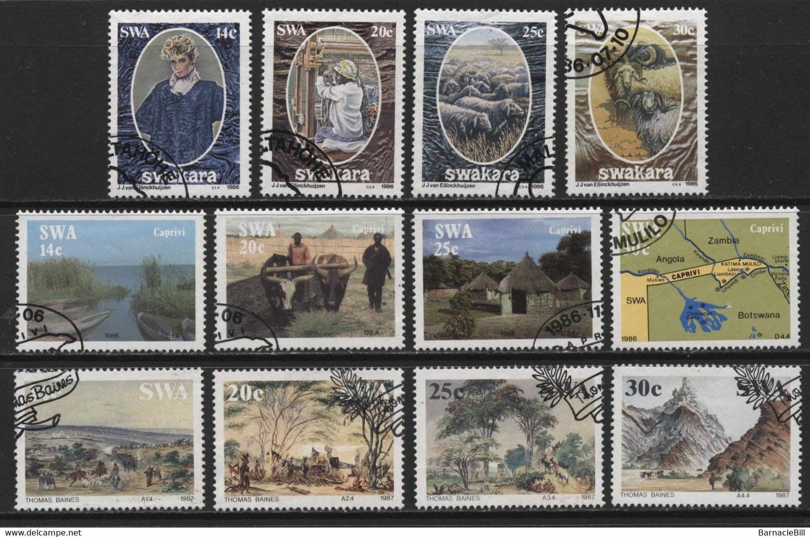 South West Africa (12) 1984 - 1987 10 Different Sets. Mint & Used. Hinged, - Autres & Non Classés