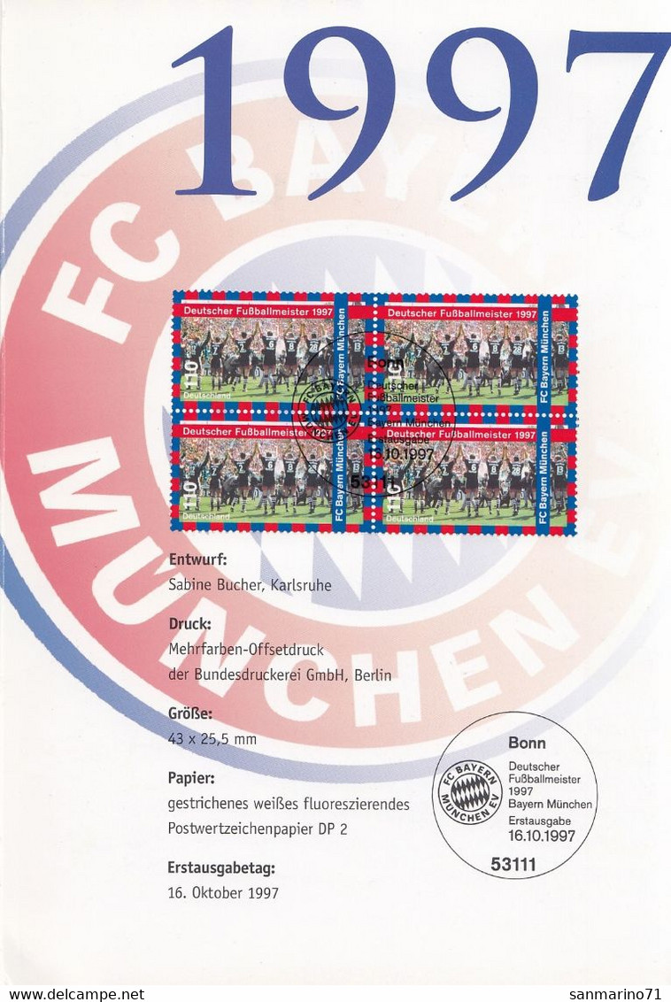 FDC PANES GERMANY Bundes 1958,football - Altri & Non Classificati