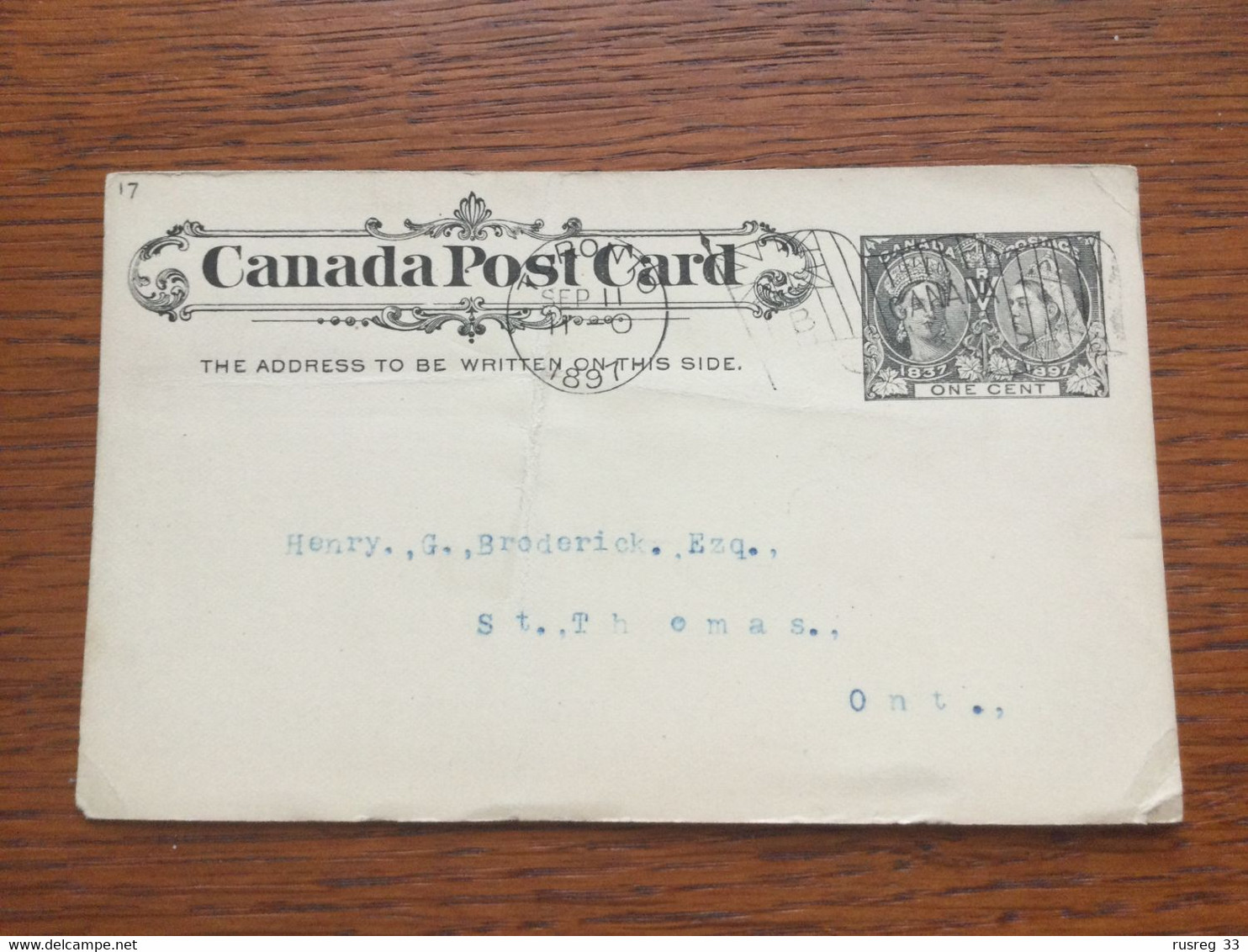 GÄ26246 Canada Ganzsache Stationery Entier Postal Preprinted Psc Toronto To St. Thomas Fishing Equipment Anglerbedarf - 1860-1899 Regno Di Victoria