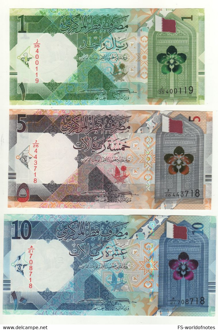 QATAR  New 1-5-10 Riyals   2020   PW32-33-34   UNC   ( Pearl+horse,camel,gazelle + Stadium ) - Qatar