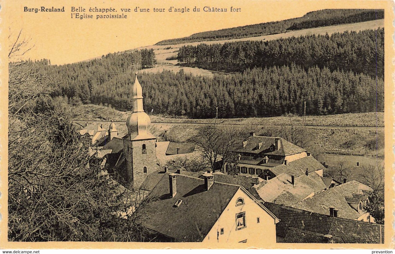 BURG-REULAND - Belle échappée, Vue D'une Tour D'angle Du Château Fort - L'Eglise Paroissiale - Burg-Reuland