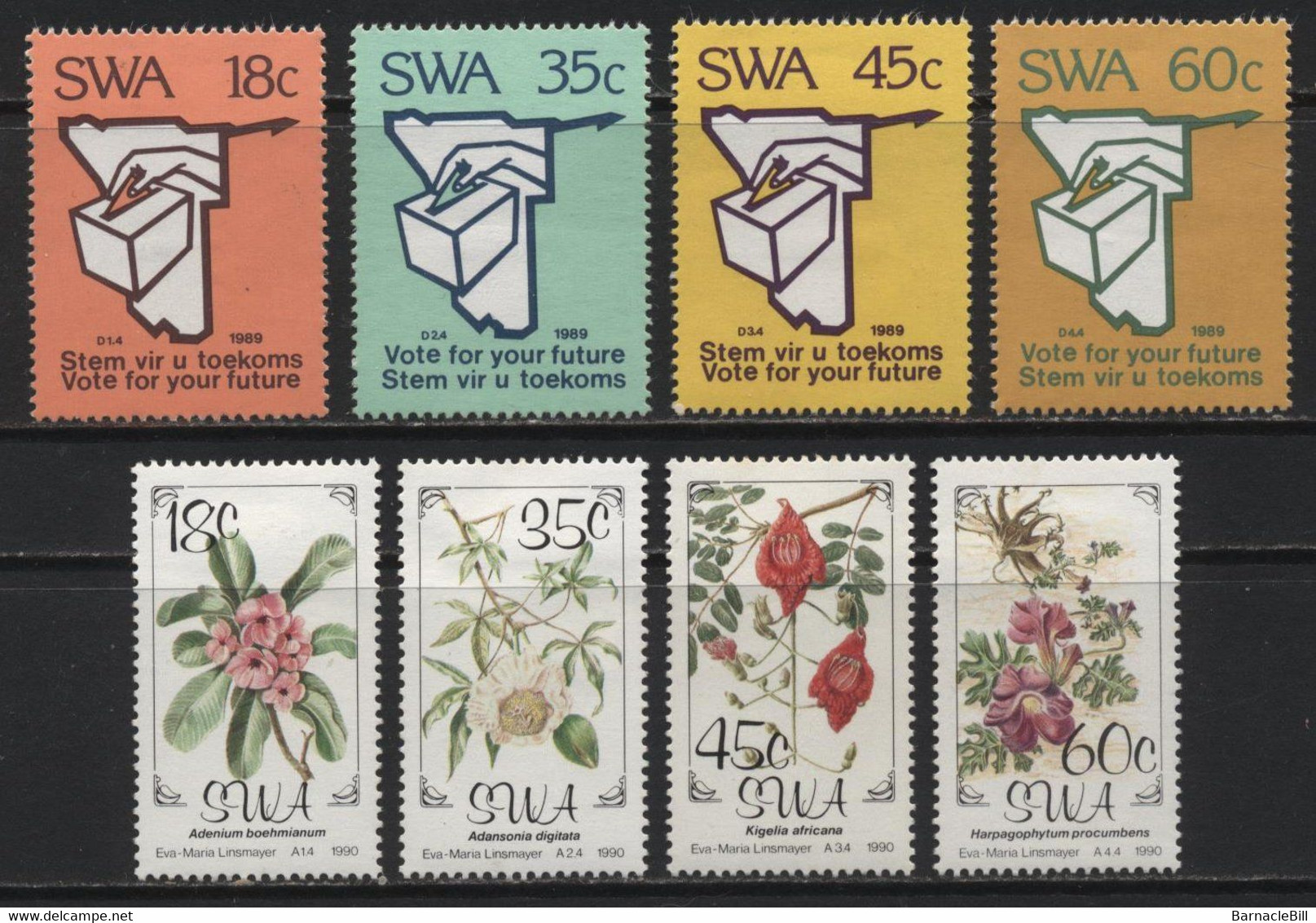 South West Africa (14) 1988 - 1990. 6 Different Sets. Mint & Used. Hinged, - Otros & Sin Clasificación