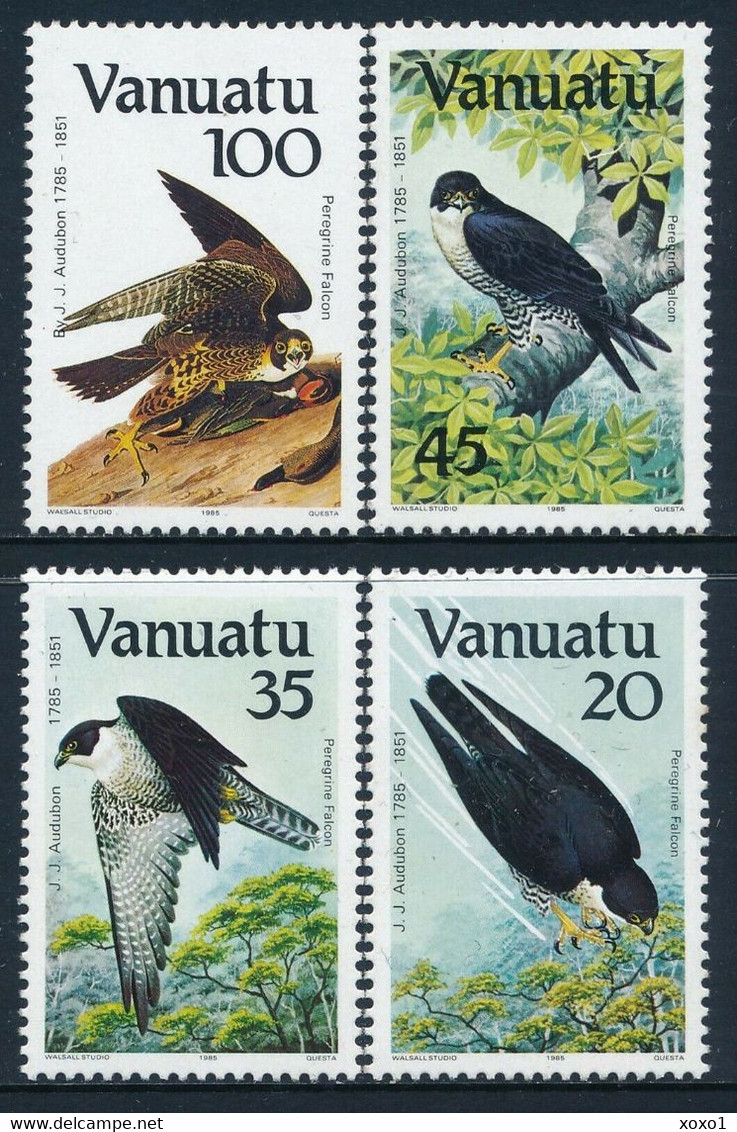 Vanuatu 1985 MiNr. 694 - 697 Birds Of Prey Peregrine Falcon Vogel Audubon 4v MNH**  10,00 € - Vanuatu (1980-...)