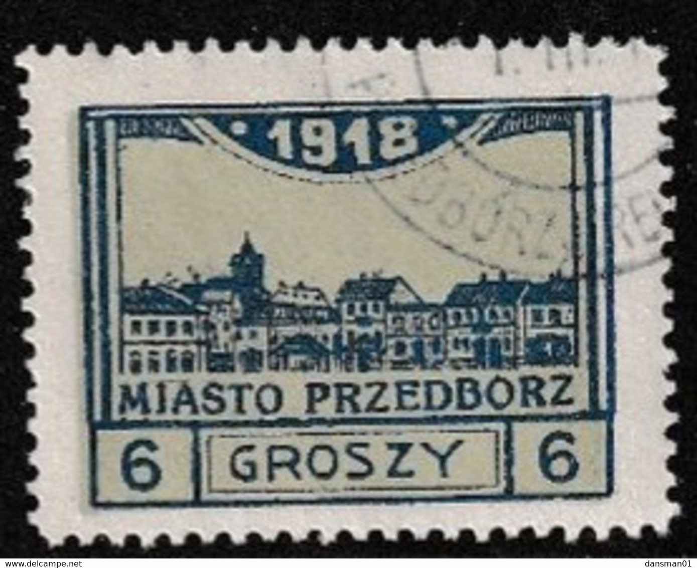 POLAND Przedborz 1918 Fi 5B T.2 Used Perf 11.5 - Autres & Non Classés