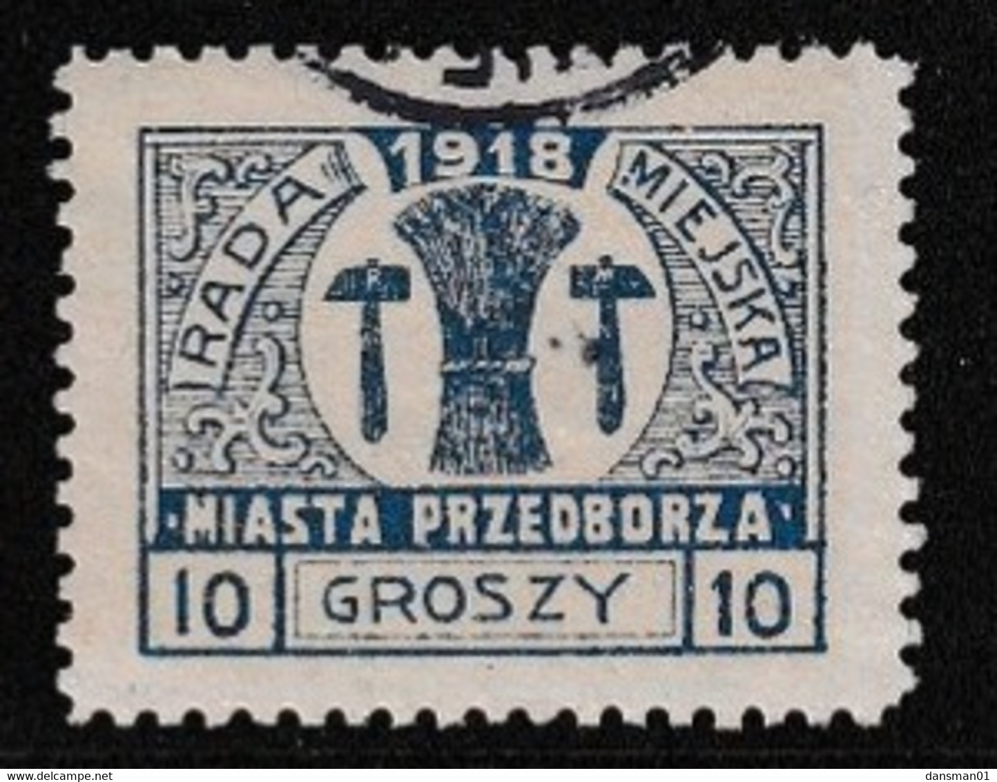 POLAND Przedborz 1918 Fi 10B T.1 Used Perf 10 - Sonstige & Ohne Zuordnung