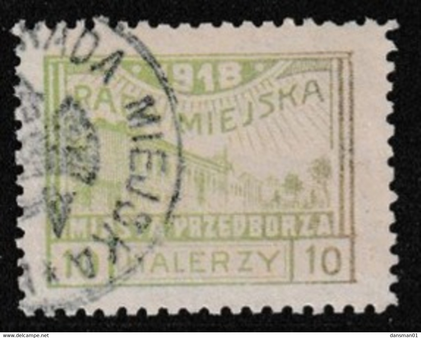 POLAND Przedborz 1918 Fi 12B T.2 Used Perf 11.5 - Otros & Sin Clasificación