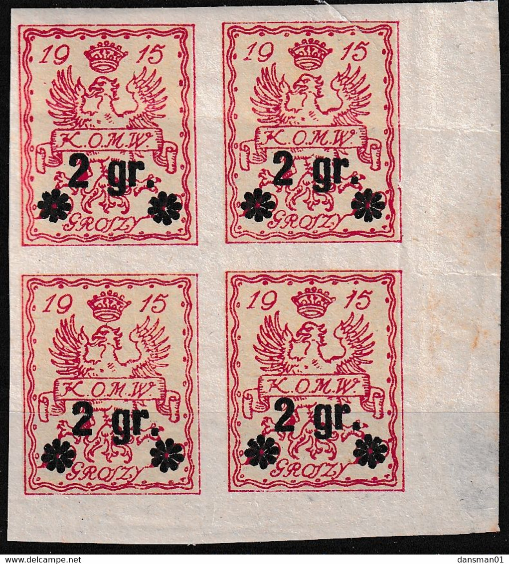 POLAND 1915 Warsaw Local Fi 9 Imperf Mint Hinged. Some Creases - Abarten & Kuriositäten