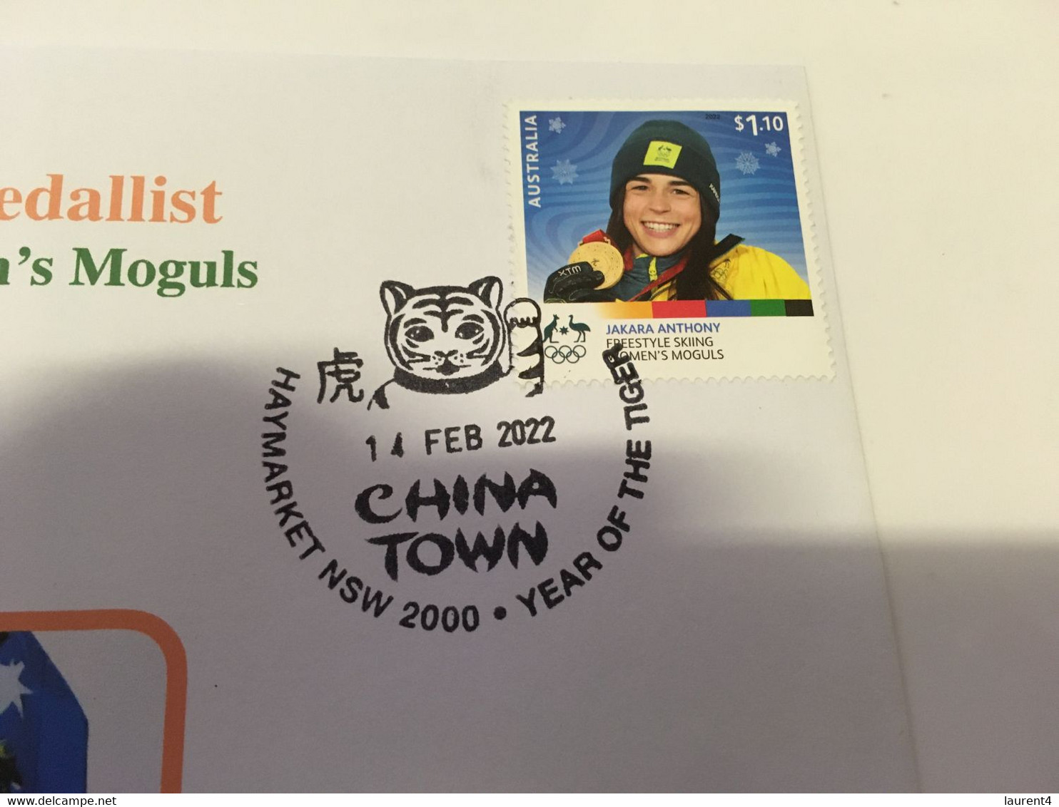 (1 G 32) Beijing 2022 Olympic Winter Games - Gold Medal To Australia - Anthony Jakara (with Olympic Gold Stamp) - Hiver 2022 : Pékin