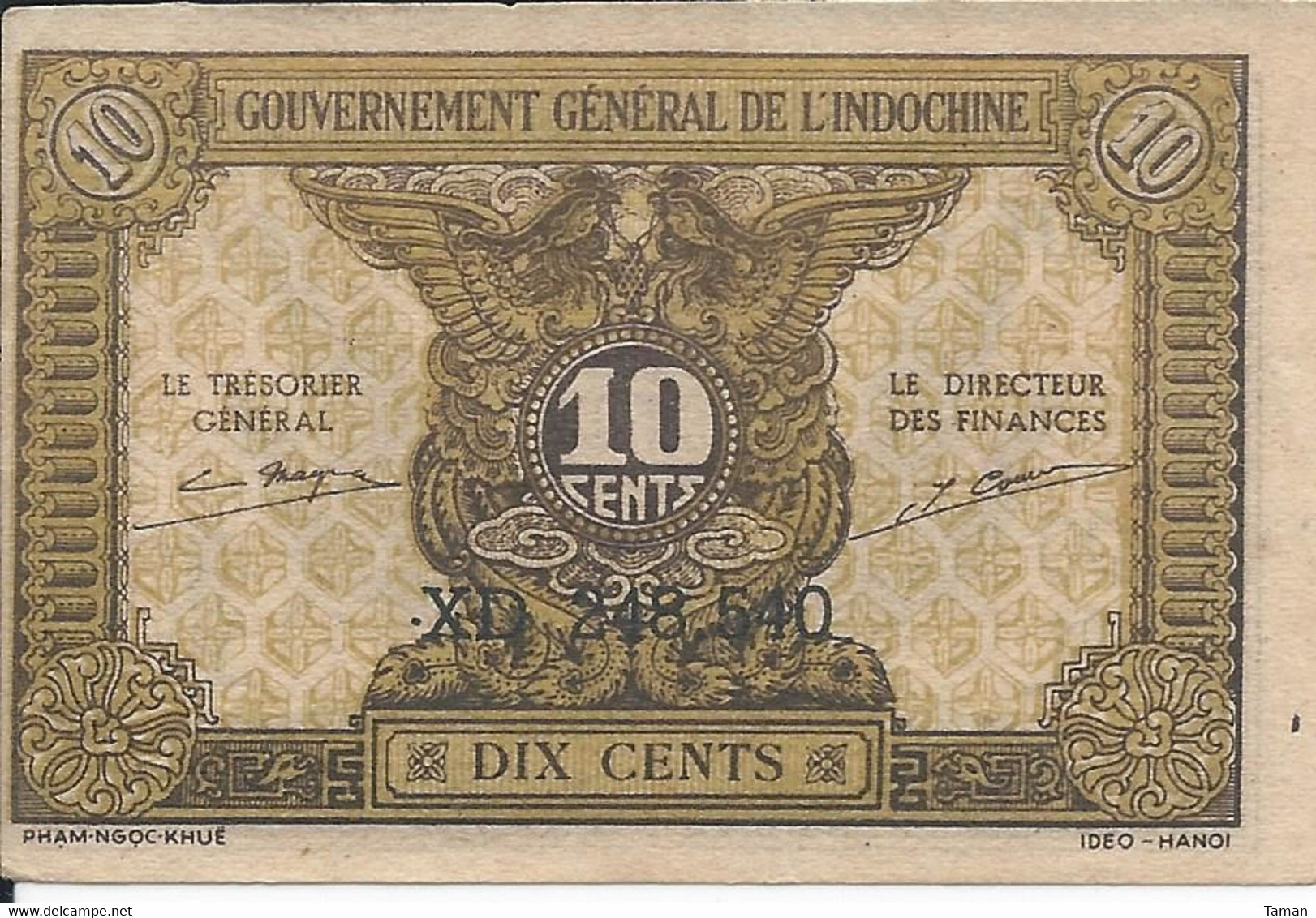 INDOCHINE  -   10 Cents Nd(1942)  -- UNC --    Indochina - Indochine