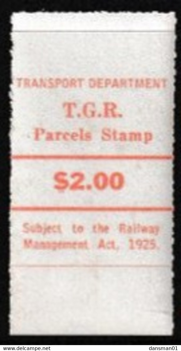 Tasmania 1967 Railway Parcel Stamp $2 Mint - Otros & Sin Clasificación