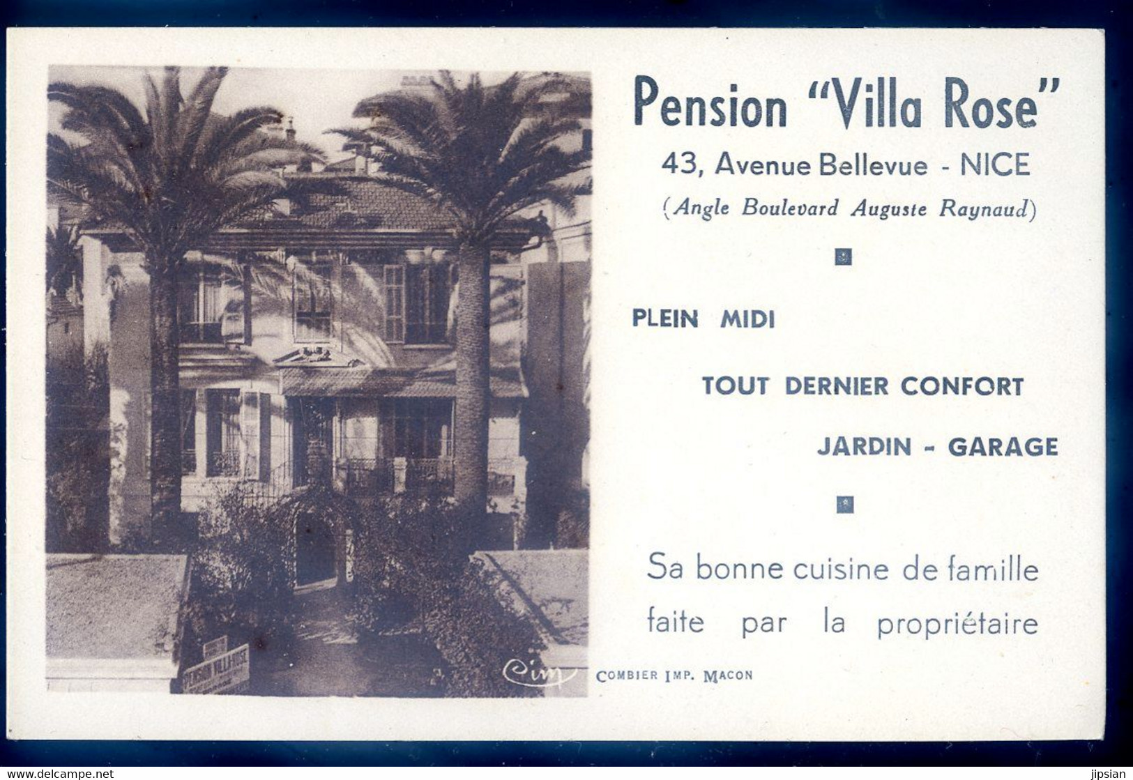 Cpa Du 06 Nice Pension Villa Rose    FE22-25 - Cafés, Hôtels, Restaurants