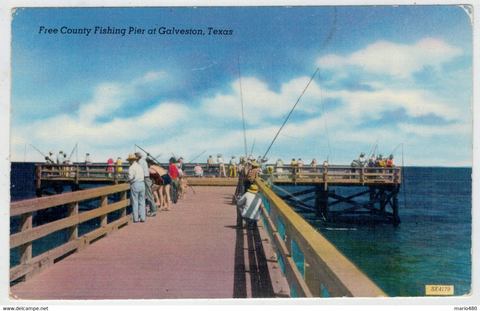 FREE  COUNTY   FISHING  PIER  AT  GALVESTON , TEXAS   2 SCAN           (VIAGGIATA) - Galveston