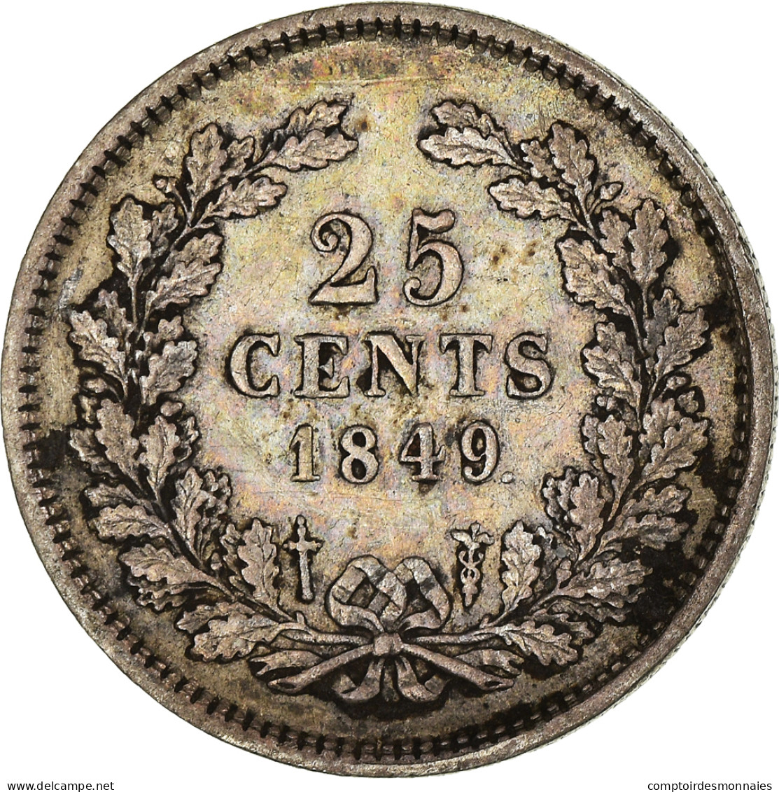 Monnaie, Pays-Bas, William II, 25 Cents, 1849, Utrecht, TTB, Argent, KM:76 - 1840-1849: Willem II.