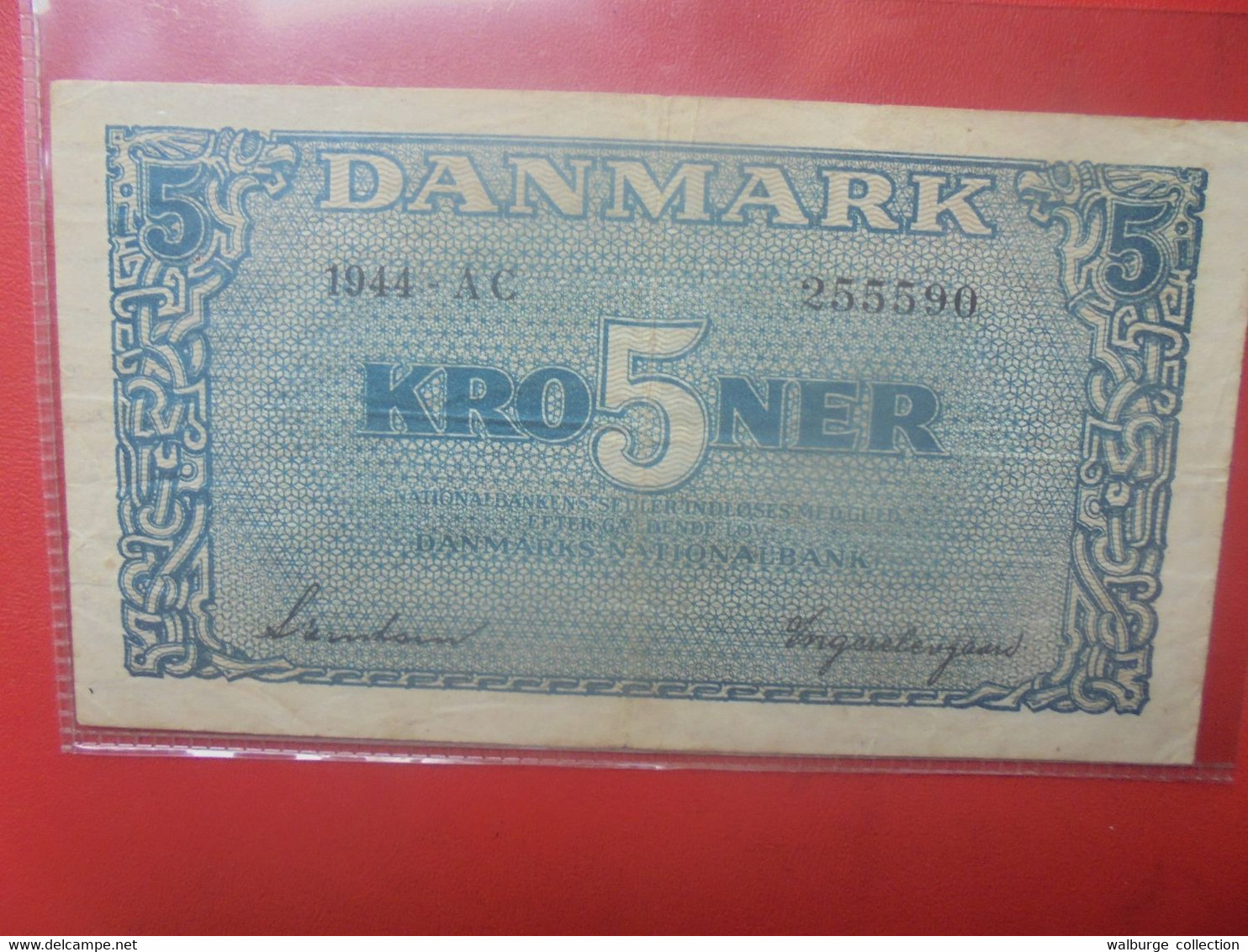 DANEMARK 5 KRONER 1944 Circuler (B.26) - Denemarken