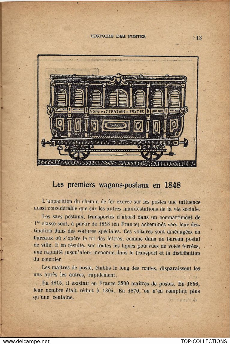 LIVRE FASCICULE HISTOIRE DES POSTES DEC.1946 B.E.V.SCANS - Autres & Non Classés