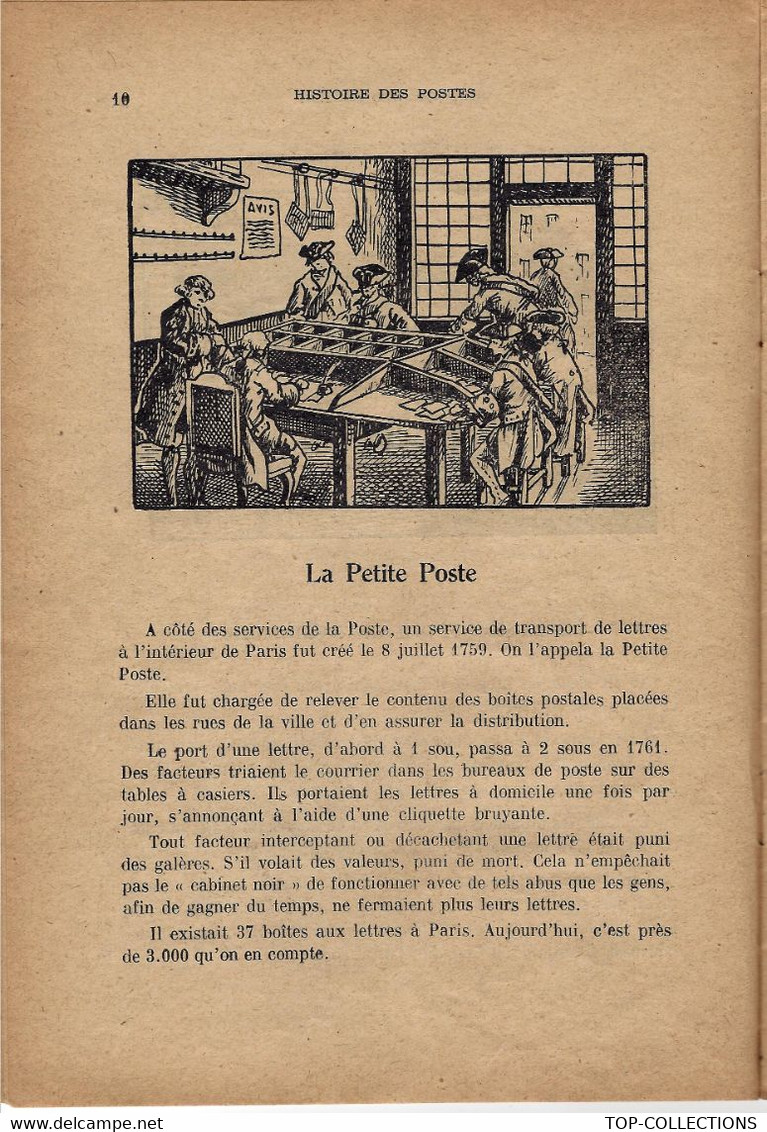 LIVRE FASCICULE HISTOIRE DES POSTES DEC.1946 B.E.V.SCANS - Autres & Non Classés