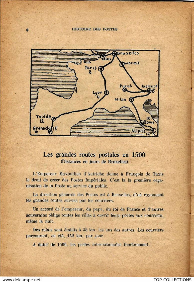 LIVRE FASCICULE HISTOIRE DES POSTES DEC.1946 B.E.V.SCANS