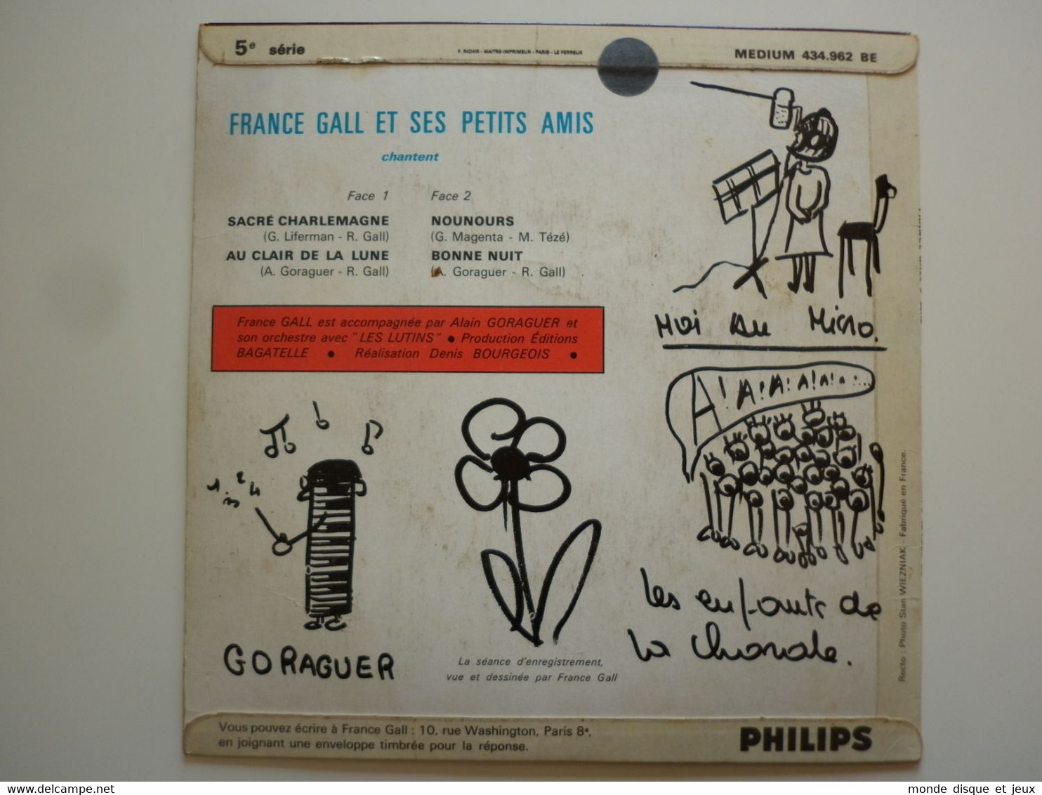 France Gall 45Tours EP Vinyle Sacré Charlemagne (5e Série) / Au Clair De La Lune - 45 T - Maxi-Single