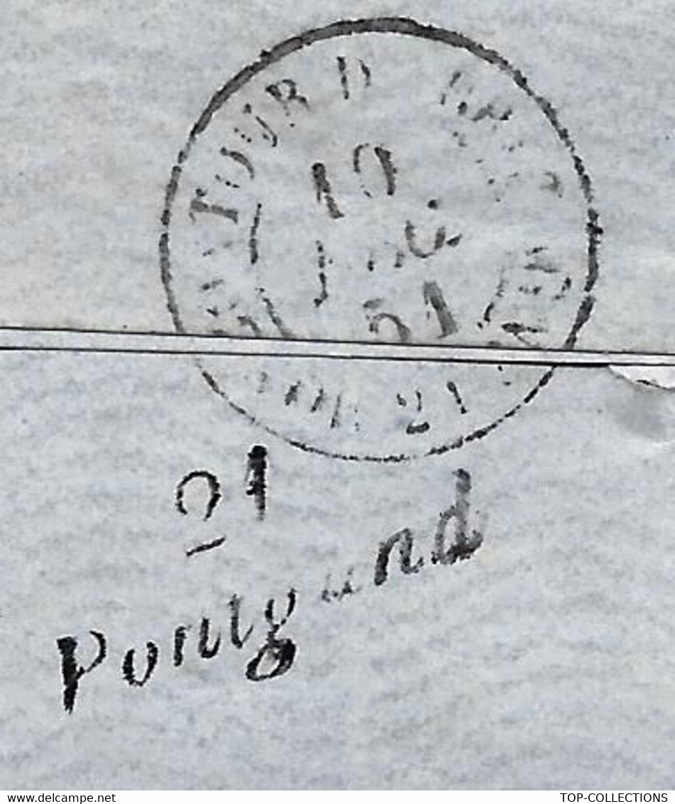 L.A..C. RENNES 1851 25 C.CURSIVE "21 Pontgand" Pour  LANGAST PAR MONCONTOUR COTES DU NORD V. SCANS+ CONTENU DE LA LETTRE - Andere & Zonder Classificatie