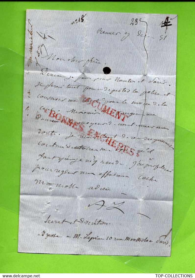 L.A..C. RENNES 1851 25 C.CURSIVE "21 Pontgand" Pour  LANGAST PAR MONCONTOUR COTES DU NORD V. SCANS+ CONTENU DE LA LETTRE - Andere & Zonder Classificatie