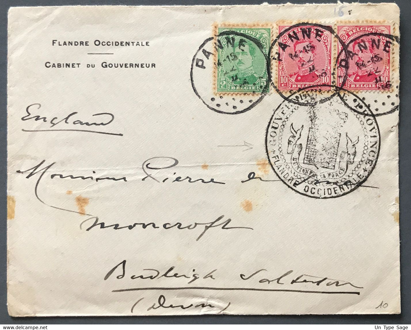 Belgique COB N°137 Et 138 (x2) Sur Enveloppe - Cachet (à Points) PANNE 22.II.1916 - (A1417) - Sonstige & Ohne Zuordnung
