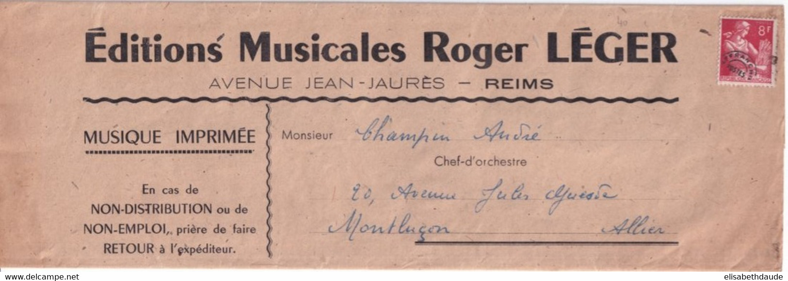 MOISSONNEUSE PREOBLITERE ! IMPRIME SOUS BANDE GF PARTITIONS DE MUSIQUE ! EDITIONS ROGER LEGER à REIMS (MARNE) - 1893-1947