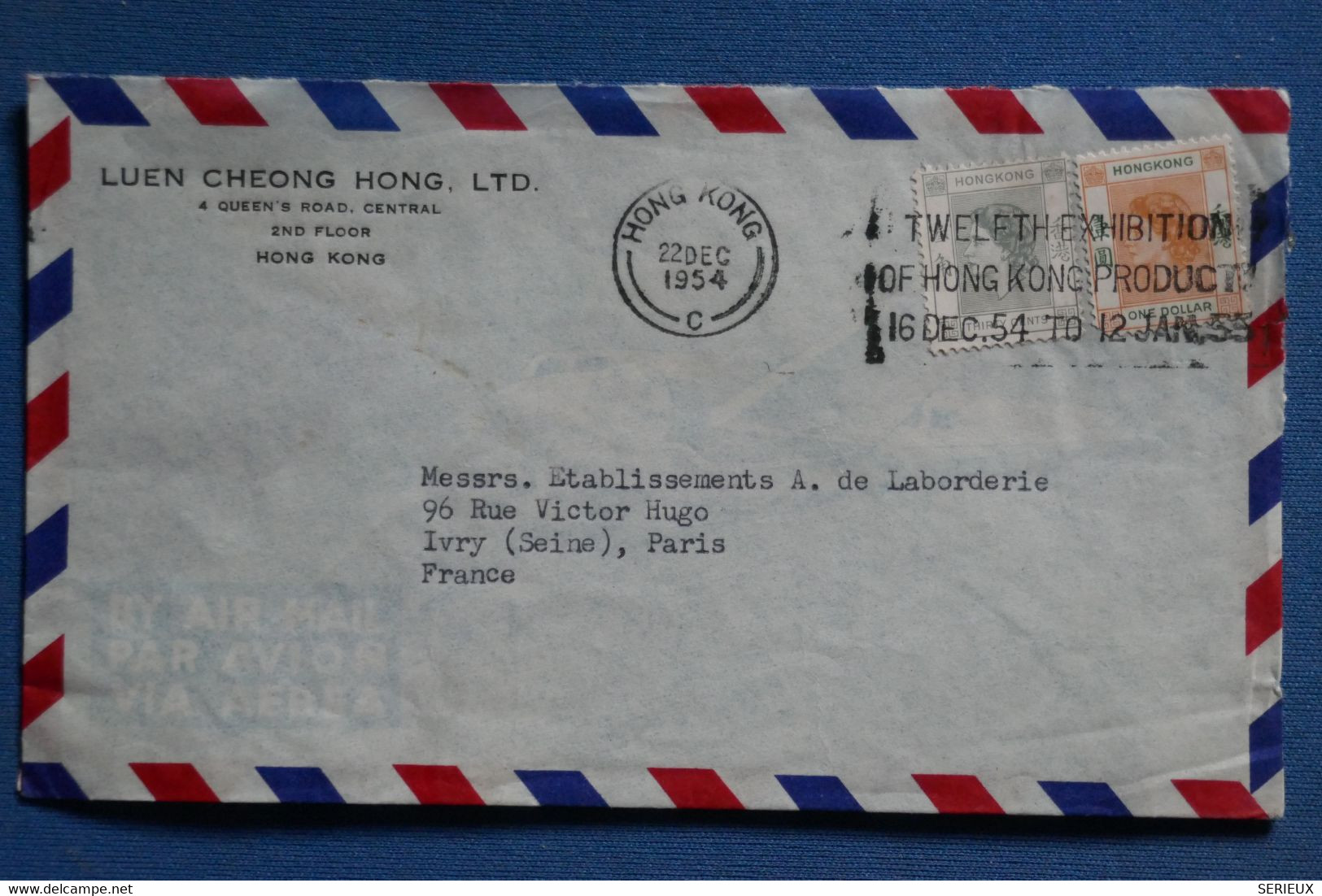 AR1 HONG KONG  BELLE LETTRE   1954 PAR AVION    POUR IVRY S SEINE +  + + ++AFFRANCH.INTERESSANT - Cartas & Documentos