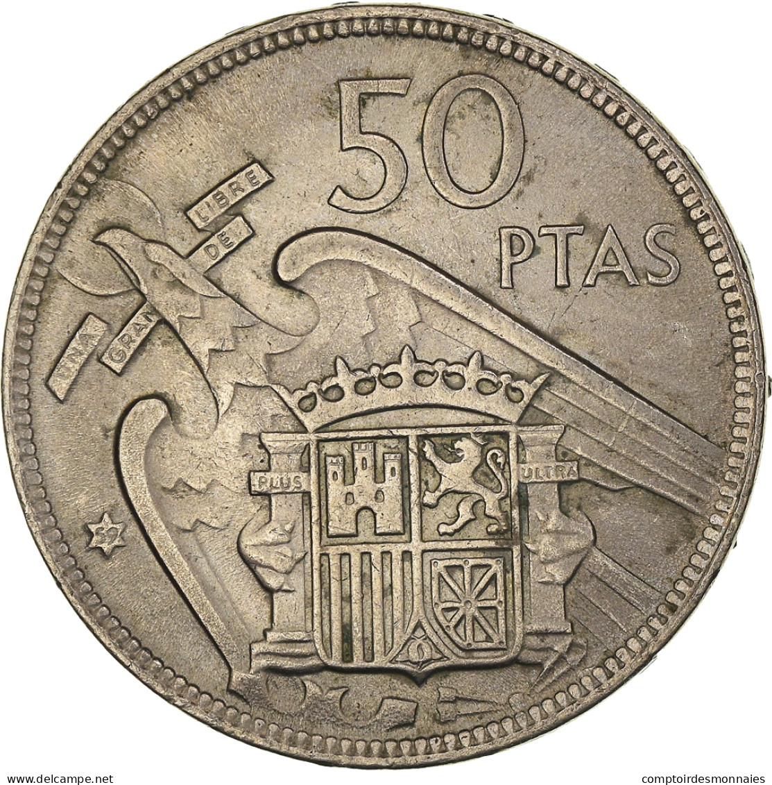 Monnaie, Espagne, Caudillo And Regent, 50 Pesetas, 1959, TTB+, Cupro-nickel - 50 Pesetas