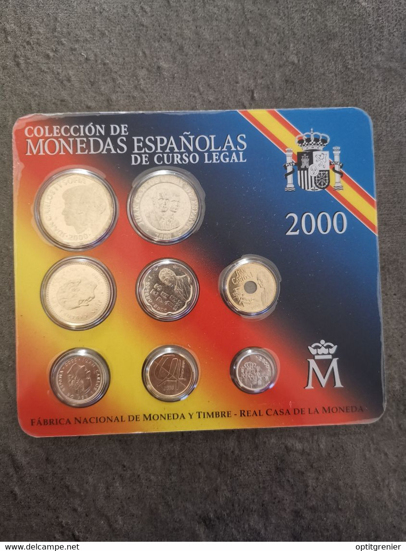 COFFRET PESETAS ESPAGNE 2000 UNC  / SET SPAIN COINS / ESPANA - Autres & Non Classés