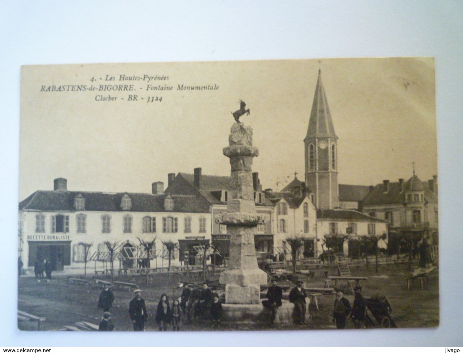 2022 - 761  RABASTENS-de-BIGORRE  (Hautes-Pyrénées)  :  FONTAINE  Monumentale  -   CLOCHER  1912   XXX - Rabastens De Bigorre
