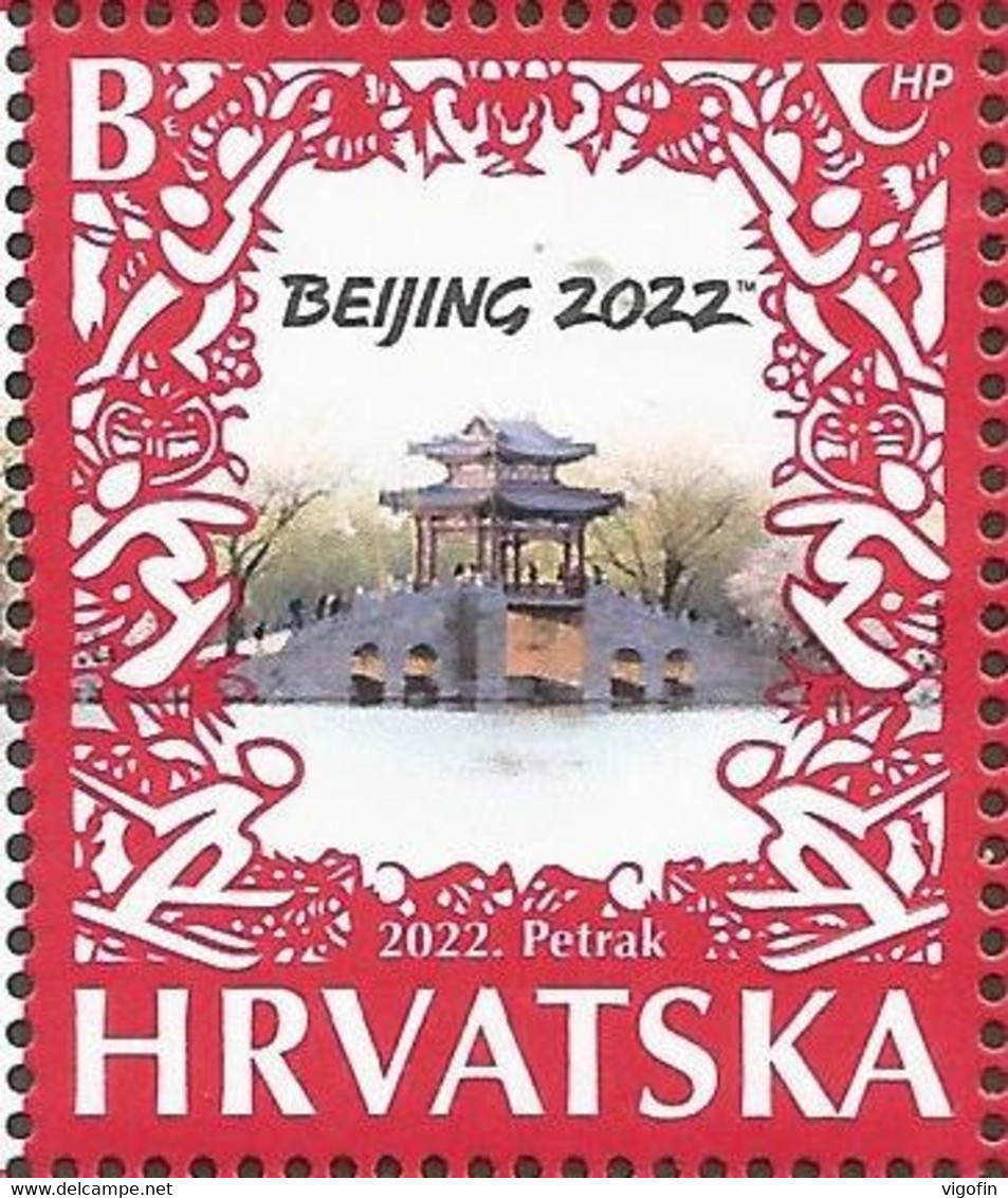 HR 2022-1553 WINTER OLY GAMES BEIJING HRVATSKA CROATIA, 1v, MNH - Invierno 2022 : Pekín