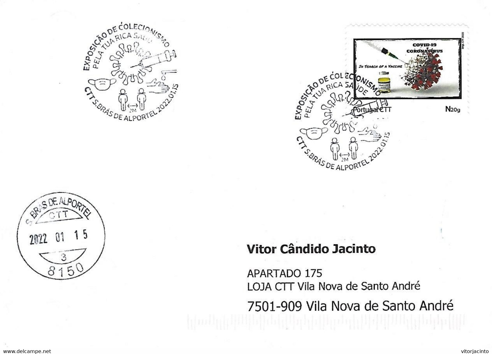 COVID-19 - PORTUGAL - For Your Rich Health - Protect Yourself! - Real Circulated With Personalized Stamps - Drugs