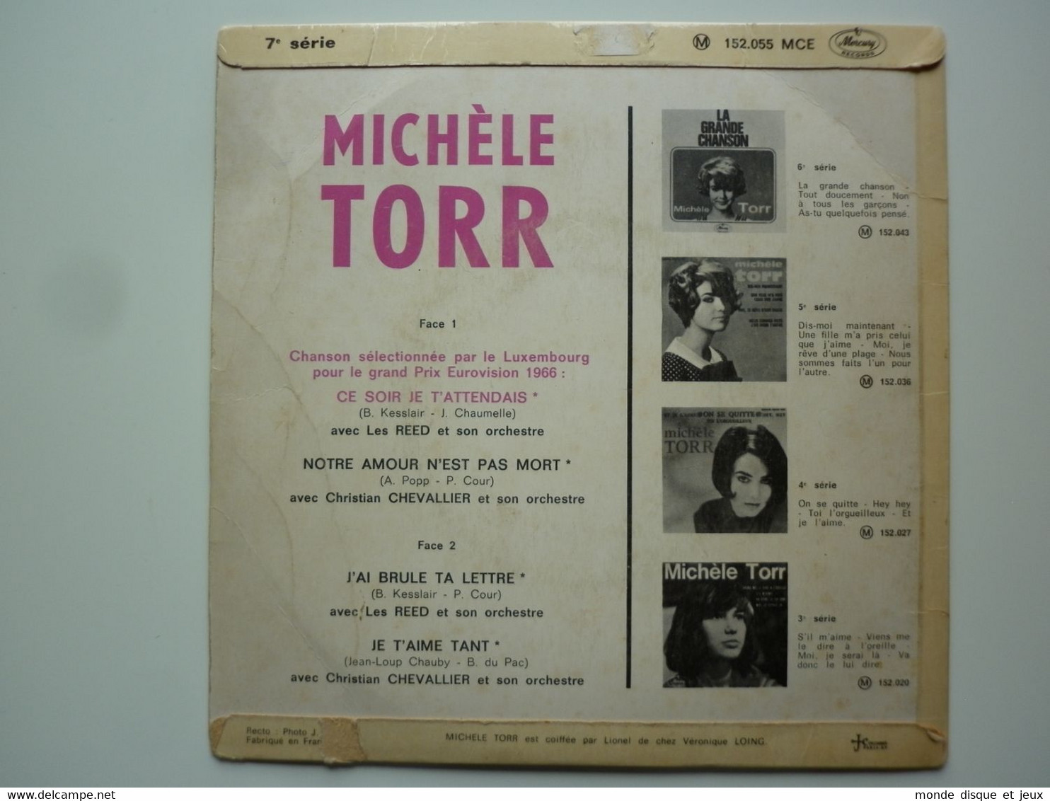 Michèle Torr 45Tours EP Vinyle Ce Soir Je T'attendais - 45 T - Maxi-Single