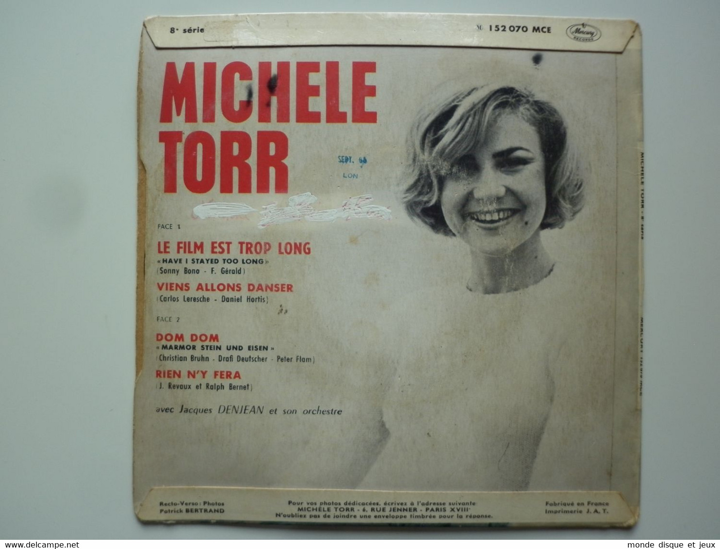 Michèle Torr 45Tours EP Vinyle Viens Allons Danser / Rien N'y Fera - 45 T - Maxi-Single