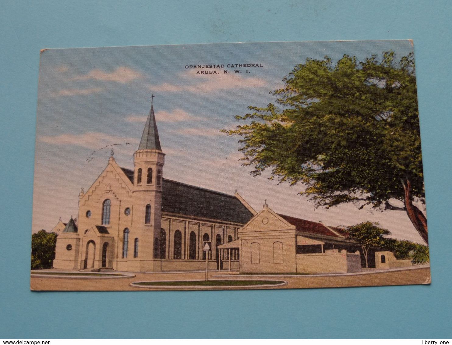 ORANJESTAD CATHEDRAL > ARUBA N.W.I. ( H. De Robles ) 1955 ( Zie Scan Voor DETAIL ) Villa Carolina Arends Stamp ! - Aruba