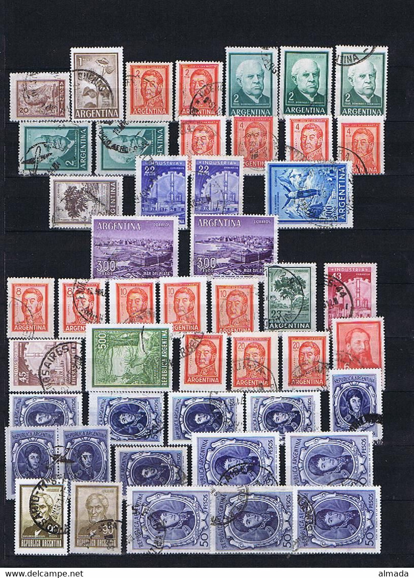 Argentina, Argentinien 1959-1966 2 Scans: More Than 100 Stamps (incl. Types), über 100 Gestempelte Marken - Colecciones & Series