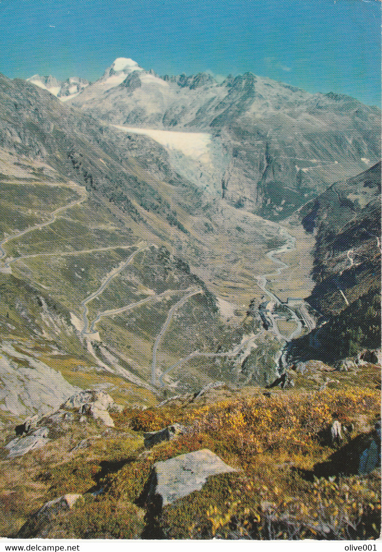 Gletsch Et Les Routes Du Grimsel Et De La Furka Glacier Du Rhones Galenstock Cirulée Le 07/07/1986 - Lens