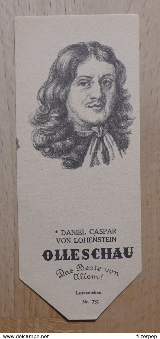 Daniel Caspar Von Lohenstein Dramatiker Nimptsch Schlesien Breslau - 731 - Olleschau Lesezeichen Bookmark Signet Marque - Marque-Pages