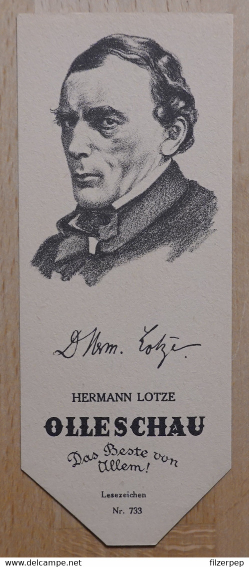 Hermann Lotze Philosoph Bautzen Berlin - 733 - Olleschau Lesezeichen Bookmark Signet Marque Page Portrait - Marque-Pages