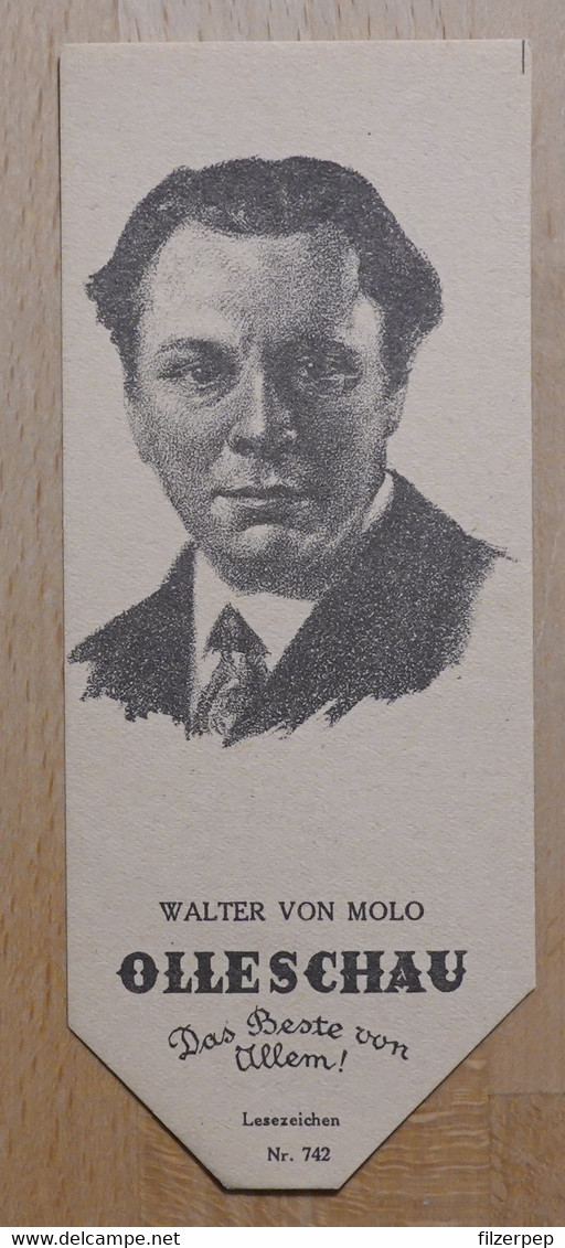 Walter Von Molo Erzähler Sternberg Mähren - 742 - Olleschau Lesezeichen Bookmark Signet Marque Page Portrait - Marque-Pages