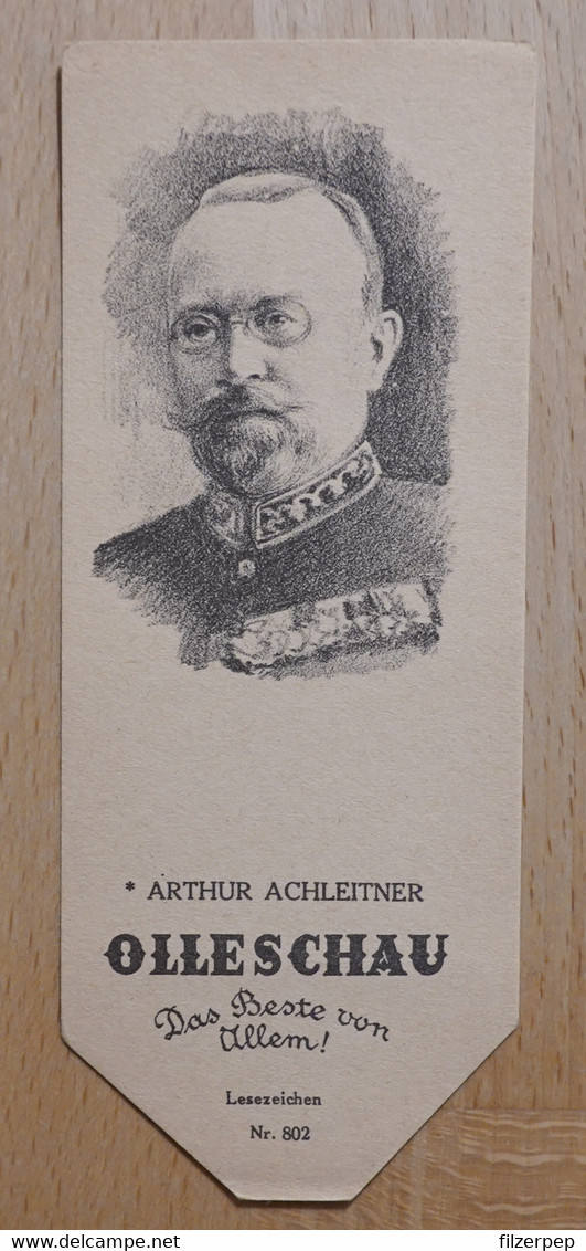 Arthur Achleitner Erzähler Straubing München - 802 - Olleschau Lesezeichen Bookmark Signet Marque Page Portrait - Marque-Pages