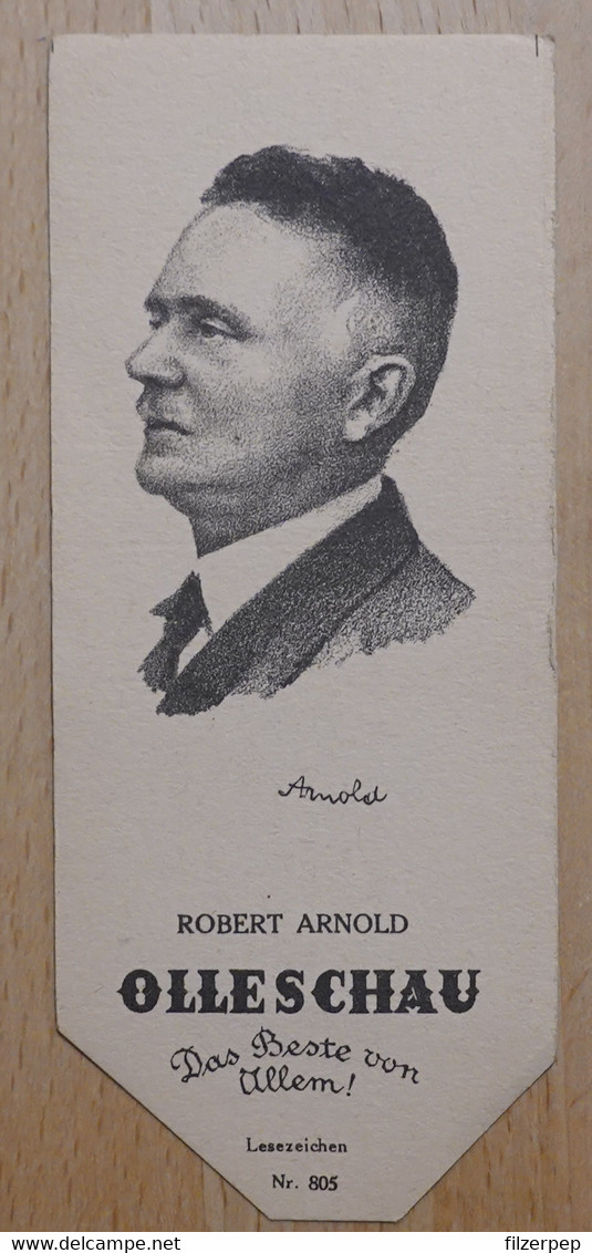 Dr. Robert F. Arnold Literaturhistoriker Wien - 805 - Olleschau Lesezeichen Bookmark Signet Marque Page Portrait - Marque-Pages