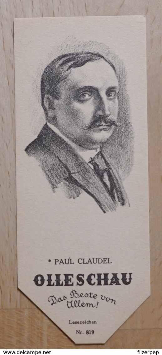 Paul Claudel Lyriker Villeneuve-sur-Fère - 819 - Olleschau Lesezeichen Bookmark Signet Marque Page Portrait - Marque-Pages