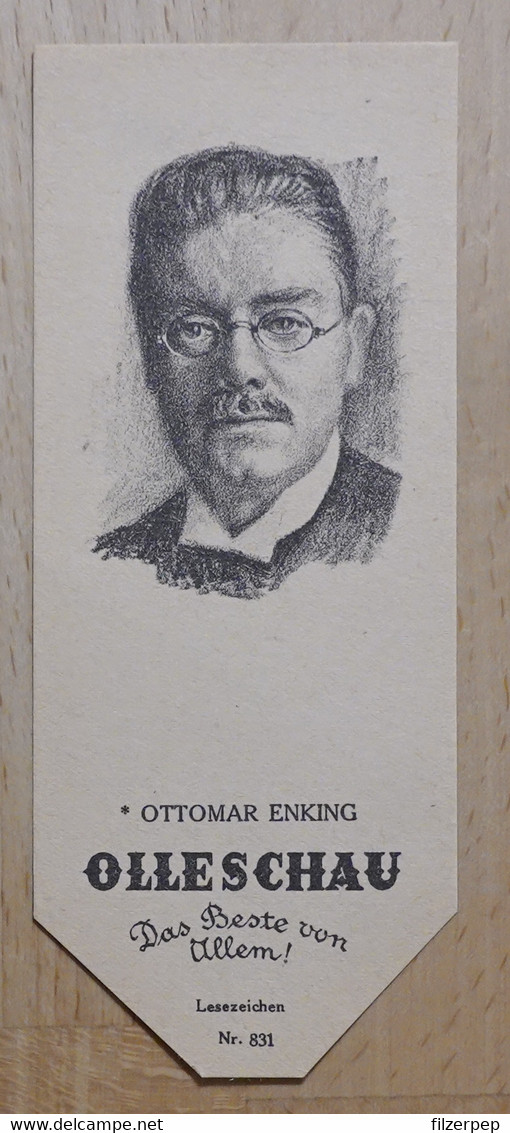 Ottomar Enking Erzähler Kiel - 831 - Olleschau Lesezeichen Bookmark Signet Marque Page Portrait - Marque-Pages