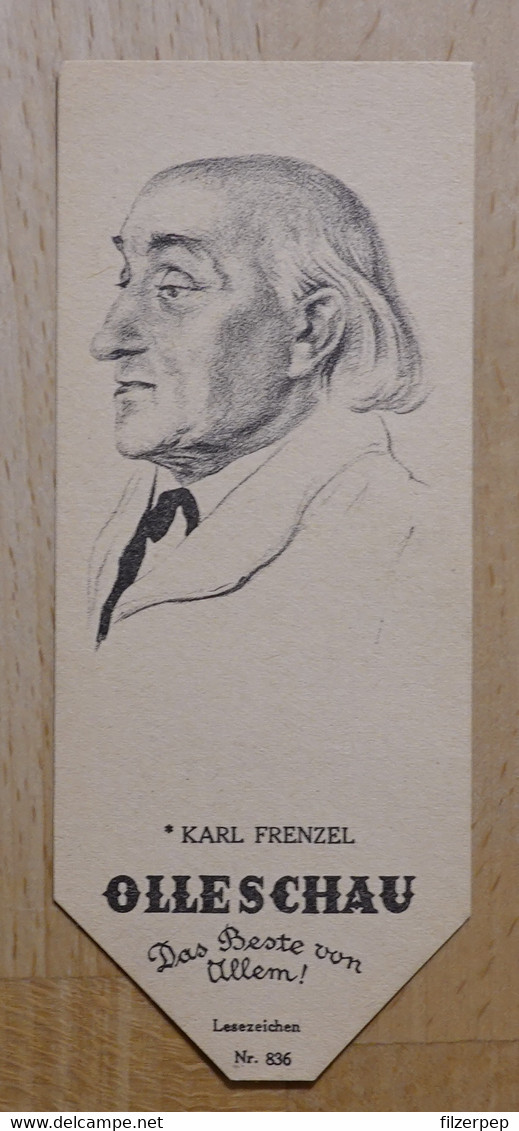 Karl Frenzel Erzähler Bwerlin - 836 - Olleschau Lesezeichen Bookmark Signet Marque Page Portrait - Marque-Pages