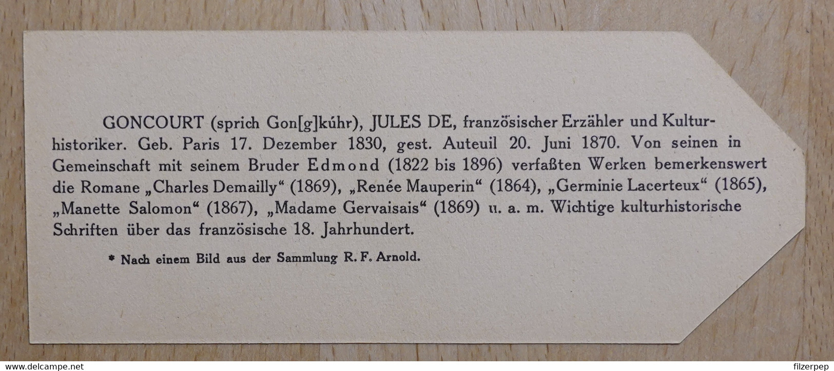 Jules De Concourt Erzähler Paris Auteuil - 842 - Olleschau Lesezeichen Bookmark Signet Marque Page Portrait - Marque-Pages