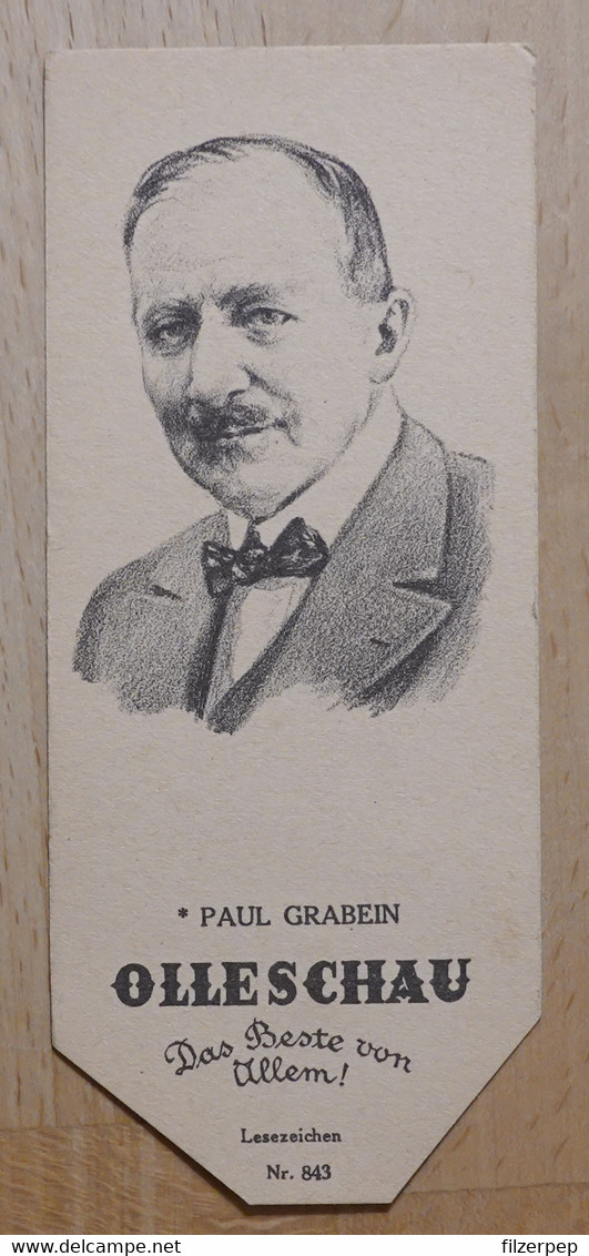 Paul Grabein Erzähler Posen - 843 - Olleschau Lesezeichen Bookmark Signet Marque Page Portrait - Marque-Pages