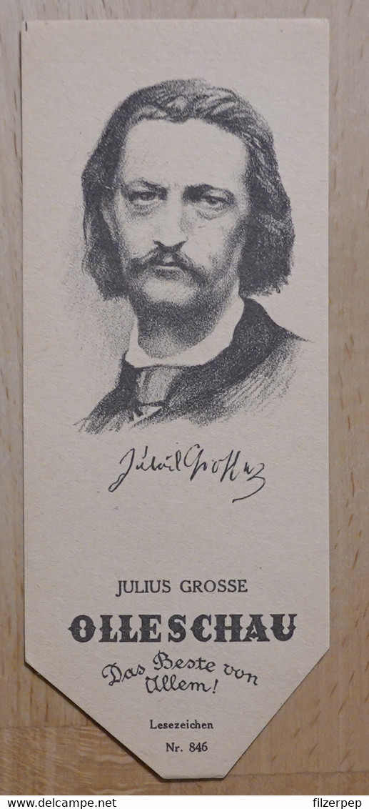 Julius Grosse Epiker Erfurt Torbole - 846 - Olleschau Lesezeichen Bookmark Signet Marque Page Portrait - Marque-Pages