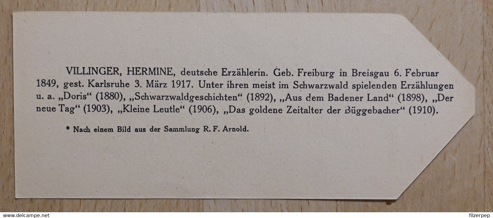 Hermine Villinger Erzählerin Freiburg Im Breisgau Karlsruhe - 969 - Olleschau Lesezeichen Bookmark Signet Marque Page Po - Marque-Pages