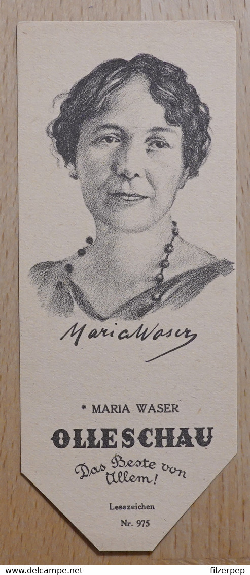 Maria Waser Kerbs Erzählerin Schriftstellerin Herzogenbuchsee Zollikon - 975 - Olleschau Lesezeichen Bookmark - Marque-Pages